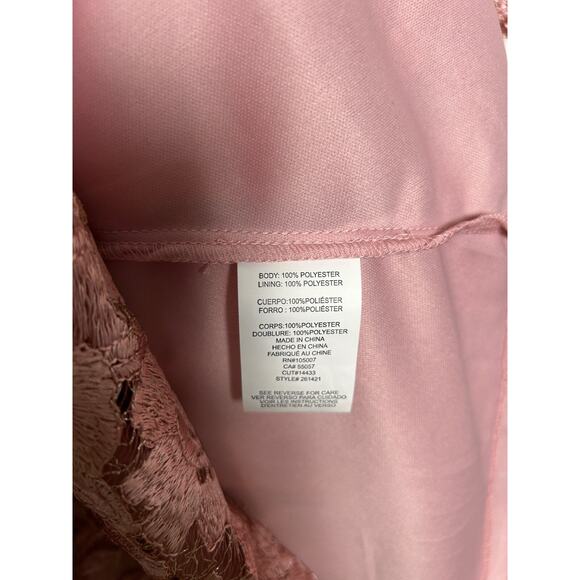 Marina Lace Fit & Flare Dress Pink Jewel Cap sleeves Zip closure Sz 12 NWT - Picture 5 of 8